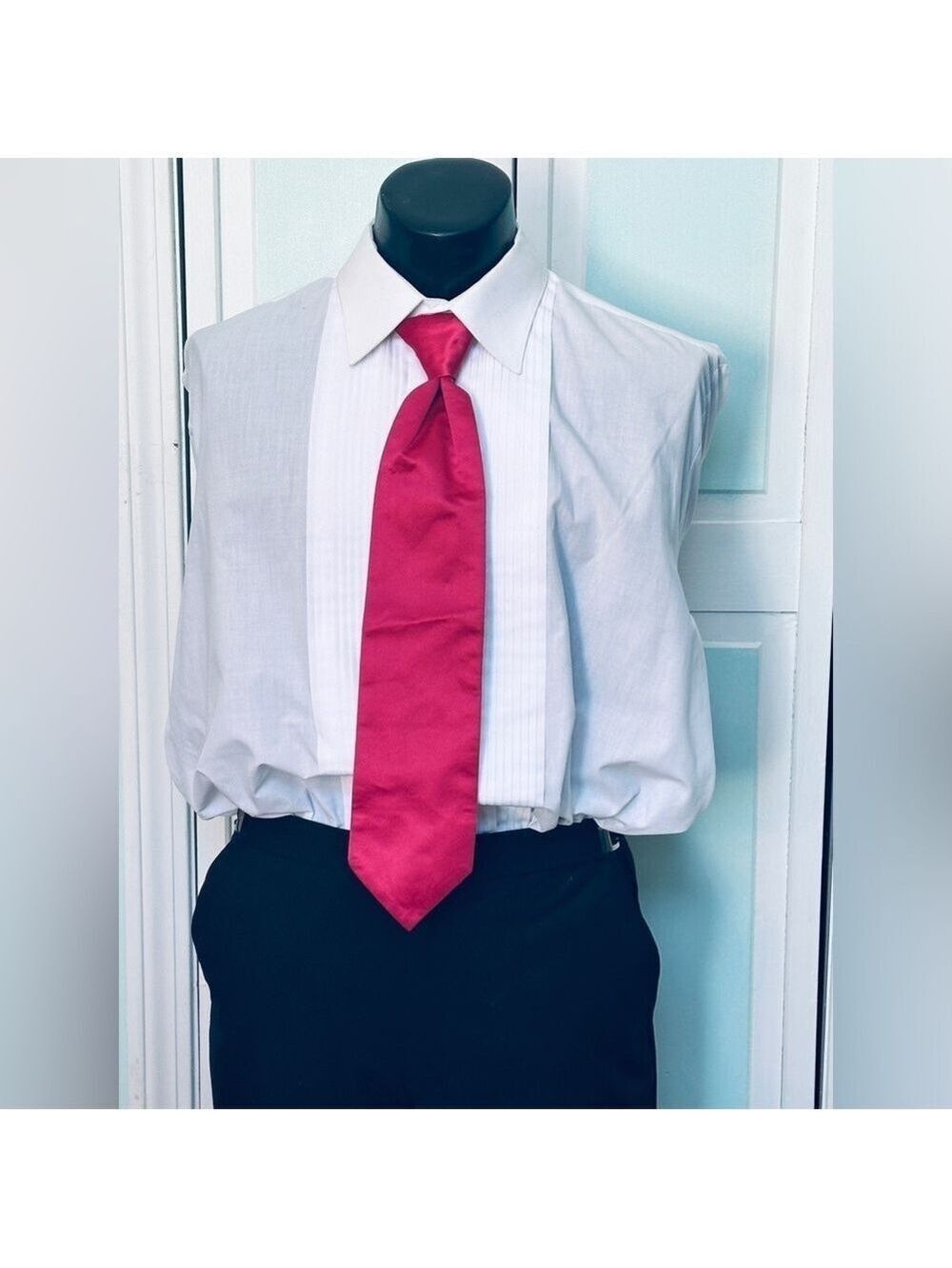 Watermelon Fuchsia Hot Pink Tie Wedding Prom Tuxedo Pre Tied clip adjustable
